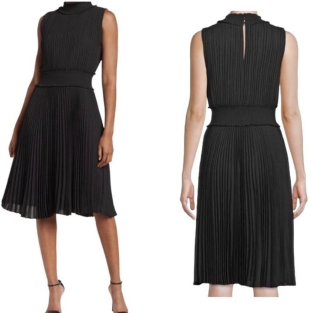 Nanette Laporte Elegant Black Pleated Cocktail Dress